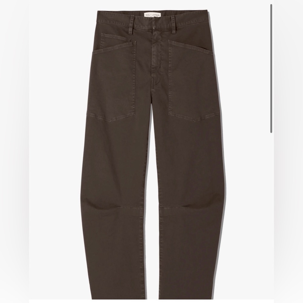 Nili Lotan Shon Pant Cropped 6 chocolate  Barrel NWT